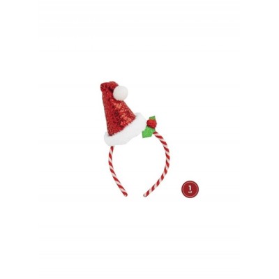 DIADEMA NAVIDAD PAPA NOEL LENTEJUELAS