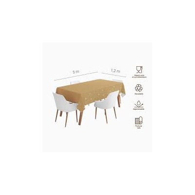 MANTEL ROLLO ADORNOS FONDO ORO 1.2 X 5 MTROS