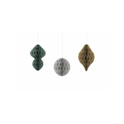 MINI DECORACIONES DE PAPEL NAVIDAD 3 CT