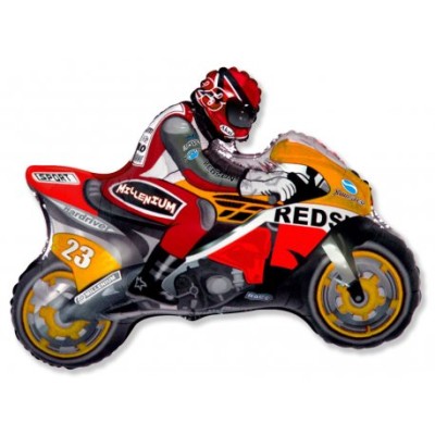 GLOBO MOTO RACING NARANJA 84 CM