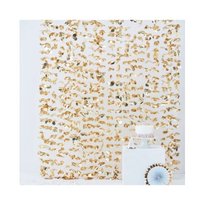 CORTINA FLORES ORO 2X1.8M