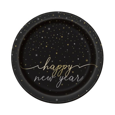 9 PLATOS LLANOS 8CT FELIZ AÑO NUEVO