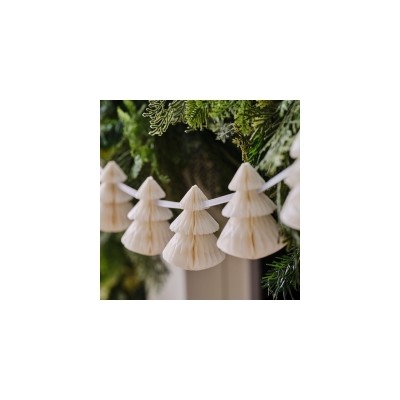 GUIRNALDA ARBOLES NAVIDAD CREMA 2 METROS