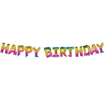 GUIRNALDA DE GLOBOS HAPPY BDAY MULTICOLOR