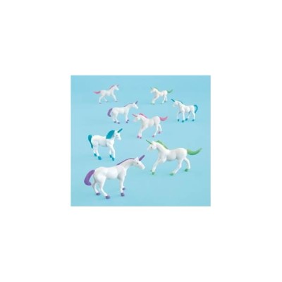 JUGUETES FIESTA FIGURA UNICORNIO PLÁSTICO, 8 U.