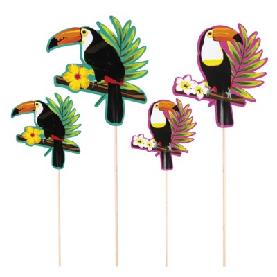 4 PALITOS DE CÓCTEL TUCÁN