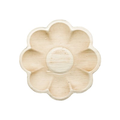 6 PLATOS DE ARECA FORMA DE FLOR DE 23 CM