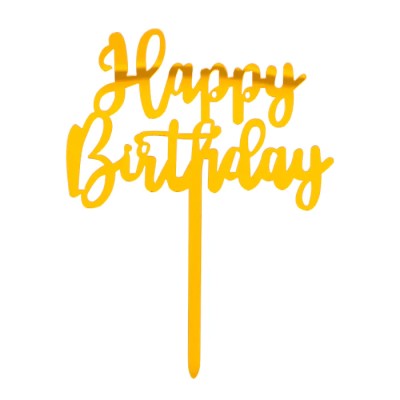 TOPPER HAPPY BHDAY ORO 18 CM