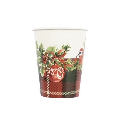 VASO CARTON TARTAN CHRISTMAS 8 UND