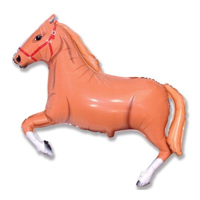GLOBO FOIL CABALLO MARRON 107 X 75 CM