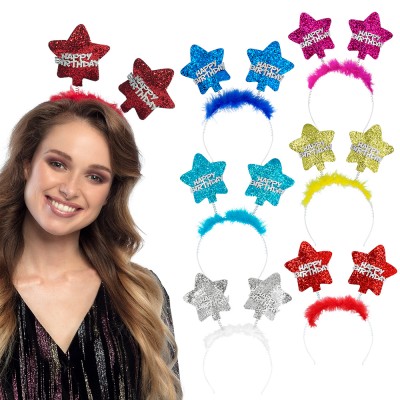 DIADEMA ESTRELLAS ¨HAPPY BIRTHDAY¨ COLORES