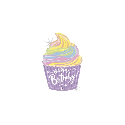 GLOBO CUPCAKE BIRTHDAY COLORES PASTEL 69 CM