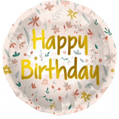 GLOBO HAPPY BIRTHDAY FLORES BOHO 45 CM
