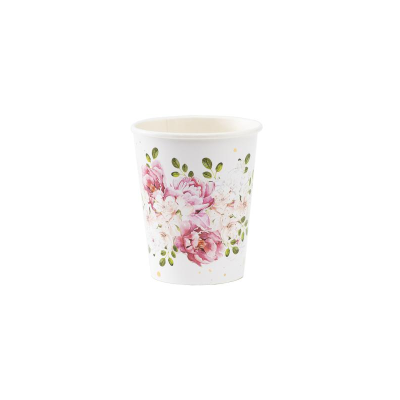 VASOS CARTON QUUEN ROSE 250 CC 8 UND