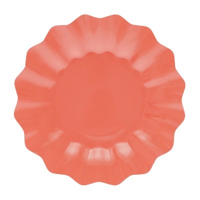 PLATO CARTON CORAL 27 CM 8 UND