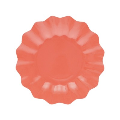 PLATO CARTON CORAL 21 CM 8 UND
