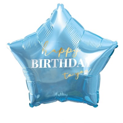 GLOBO FOIL ESTRELLA AZUL HBD 18'