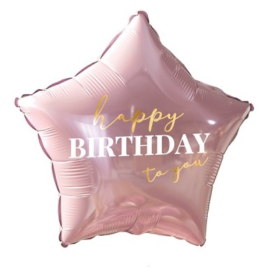 GLOBO FOIL ESTRELLA ROSA HBD 18'