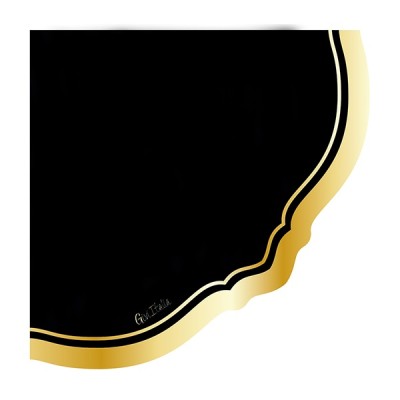 SERVILLETAS NEGRA Y ORO 33 CM 16 UND