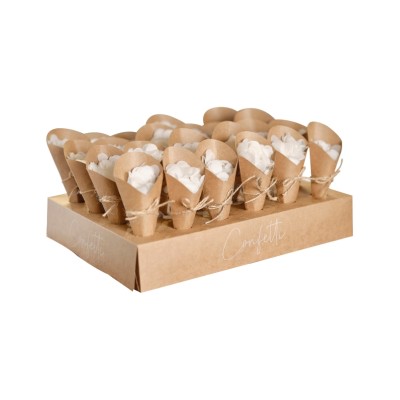 BANDEJA CONOS CONFETI KRAFT 24 UND