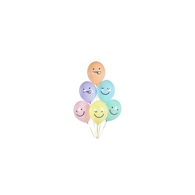 GLOBOS 30 CM CARAS MIX 6 UND