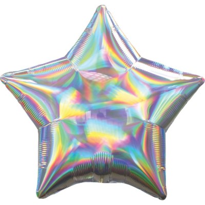 GLOBO ESTRELLA IRISDISCENTE PLATA 18'