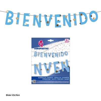 GUIRNALDA BIENVENIDO AZUL