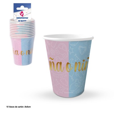 VASOS CARTON ¨NIÑA O NIÑO¨ 10 UND