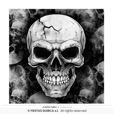 SERVILLETAS CALAVERA 16 CM 20 UND