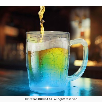 JARRA CERVEZA CON LUZ, 19.5 CMS