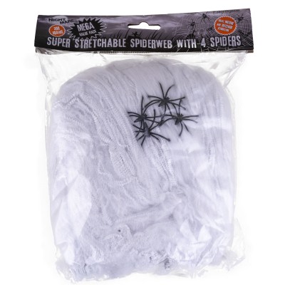 TELARAÑA 300 GR CON 4 ARAÑAS NEGRAS