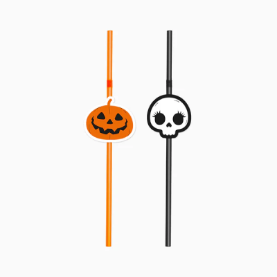 PAJITAS FLEXIBLES TRUCO O TRATO HALLOWEEN