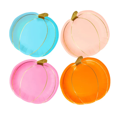 PLATOS CALABAZA COLORES HALLOWEEN 8 UND