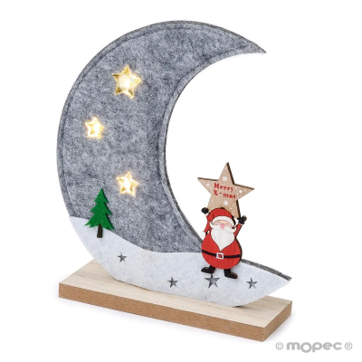 LUNA DE FIELTRO CON LUZ LED