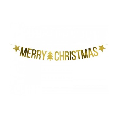 BANNER MERRY CHRISTMAS ORO 1.5 MTRS