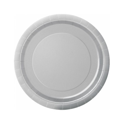 PLATOS PEQUEÑOS PLATA LISO 18CM 8 UND