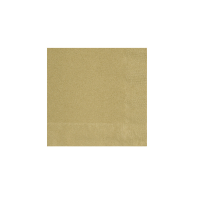 SERVILLETAS GRANDES ORO LISO 33 CM 20 UND