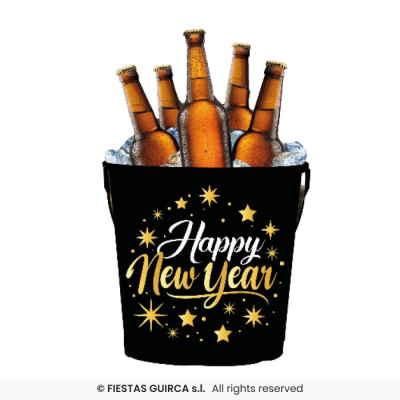 CUBO METAL HAPPY NEW YEAR 23 CM