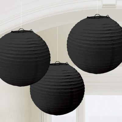 FAROLILLOS NEGROS  24CM  3 UND