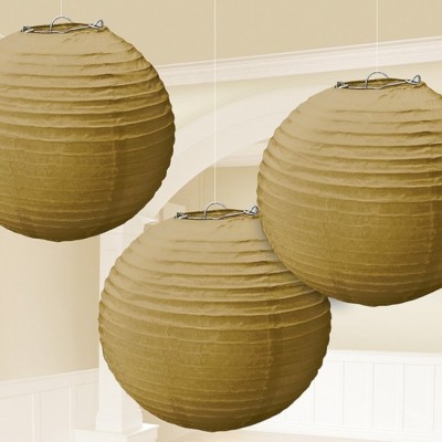 FAROLILLO ORO 24 CM 3 UND