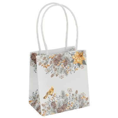 BOLSA POINSETIA ORO 10X7X11CM PAPEL