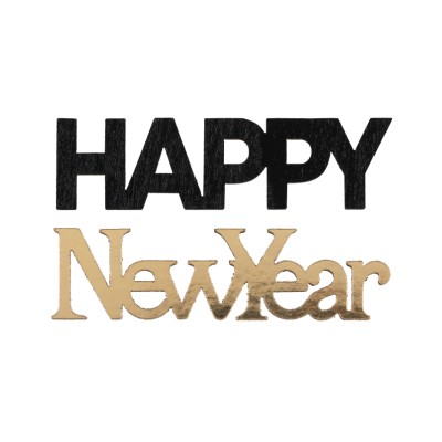 DECO MESA CONFETI HAPPY NEWYEAR NEGRO