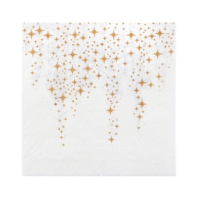 SERVILLETAS DESTELLOS BLANCO 33 CM 20 UND