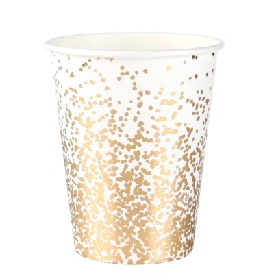 VASO CONFETTI ORO BLANCO 27CL 10 UND
