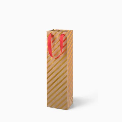 BOLSA REGALO NAVIDAD BOTELLA RAYAS