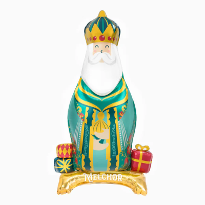 GLOBO CON BASE FOIL REY MAGO MELCHOR (SIN HELIO)