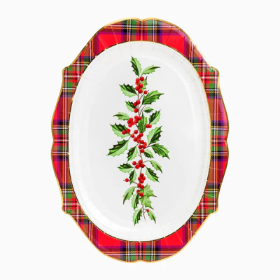 BANDEJA ROYAL RECTANGULAR NAVIDAD ACEBO 1 UND