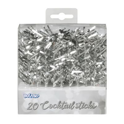 20 PALILLOS DE CÓCTEL PLATEADOS
