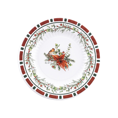 PLATOS CARTON CHRISTMAS EVE 21 CM 8 UND