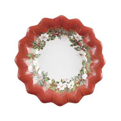 PLATOS HONDO BUON NATALE 24 CM 8 UND